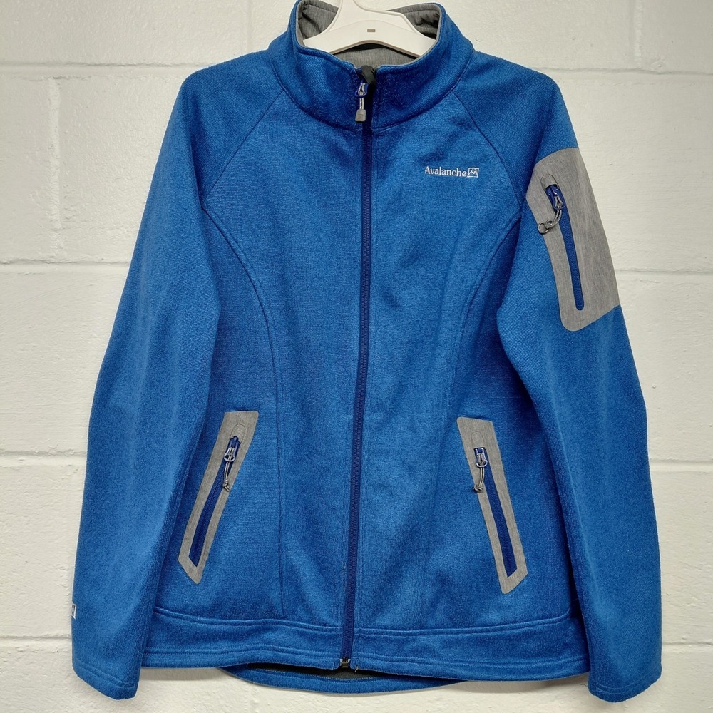 Avalanche Royal Blue Women's MEDIUM Colorblock Full Zip Jacket Pockets Hiking